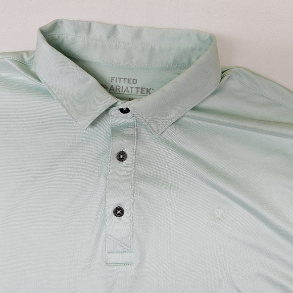 Ariat Other - Ariat Tek Fitted Polo Shirt‎ Mens Short Sleeve Casual Golf Athletic Blue